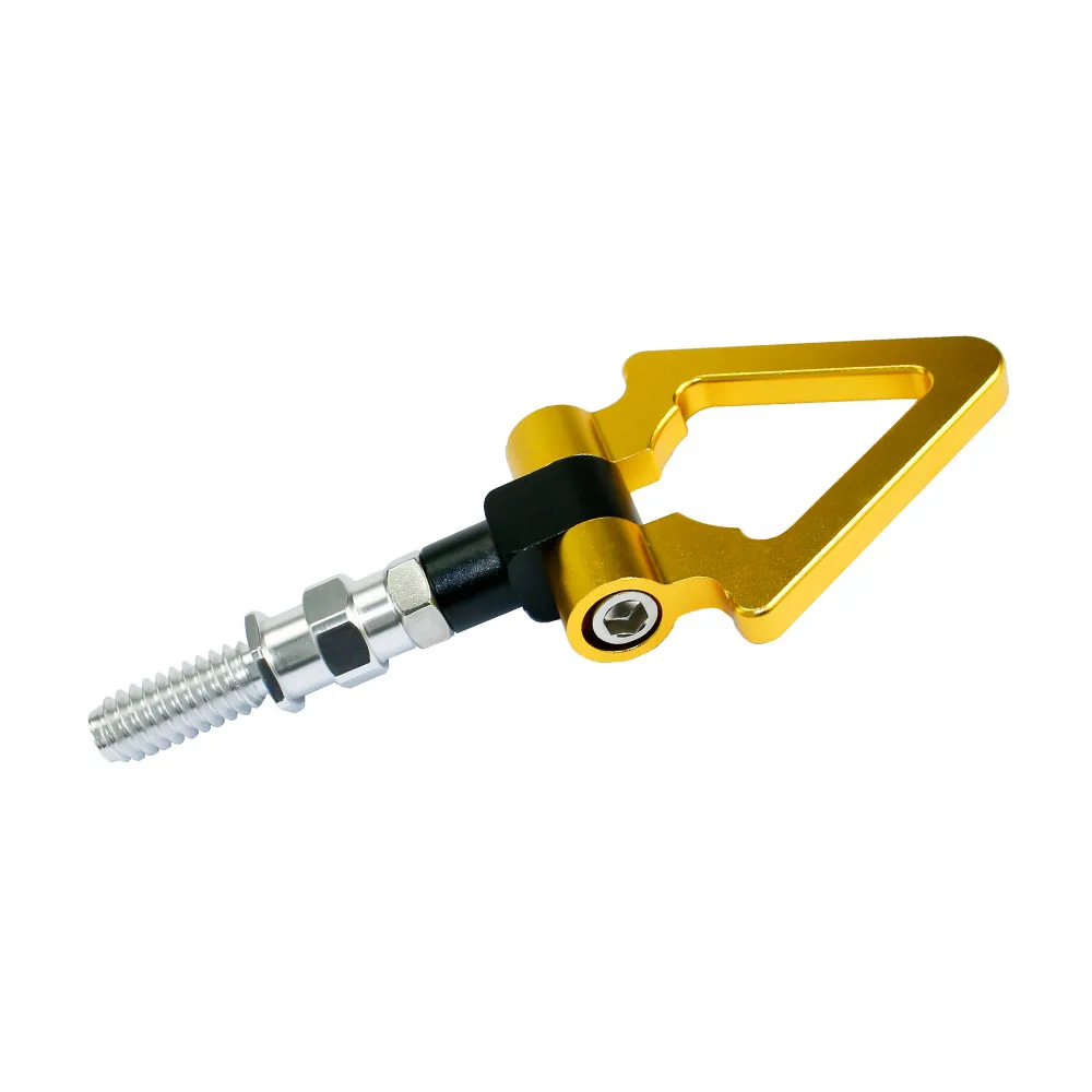 Racing Screw‑on Tow Hook Aluminum CNC Triangle Ring Towing Hook JDM Style For Japanese Vehicles BMW Car Styling Parts