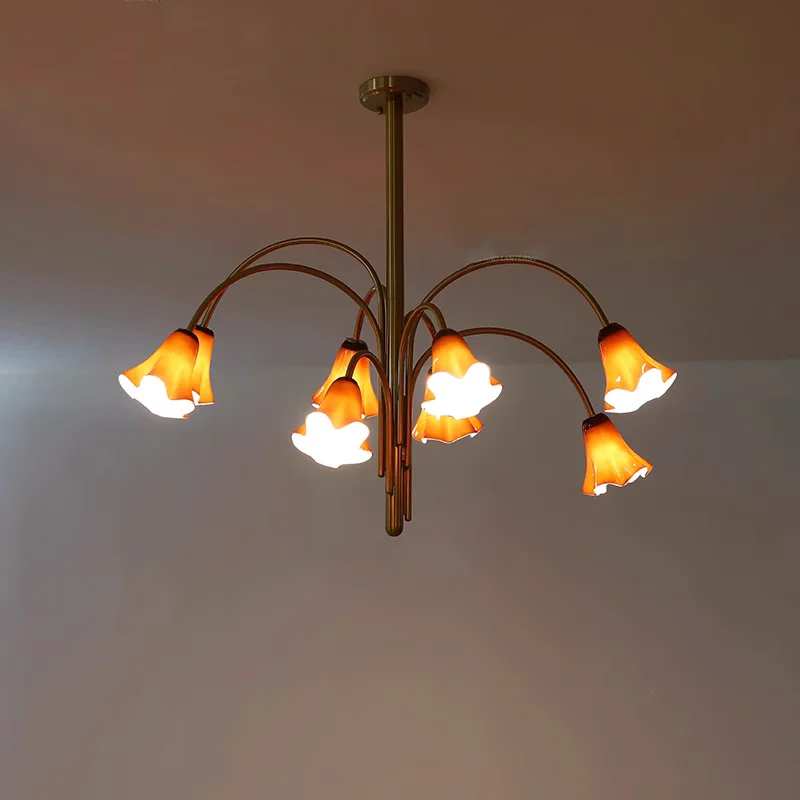 Flora Series French Retro High-End Living Room LED Branch Chandelier Designer Minimalist Dining Room Bedroom Art Flower Light