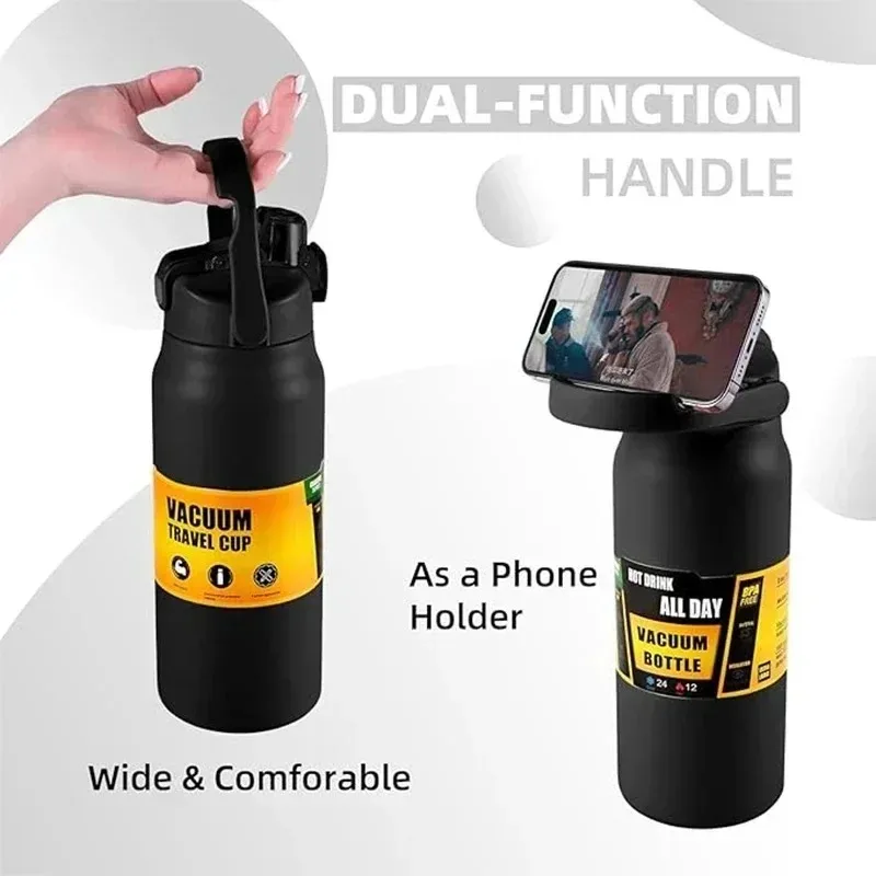 Popular vacuum stainless steel cup, hot and cold insulation stainless steel water bottle with straw, free shipping water bottle