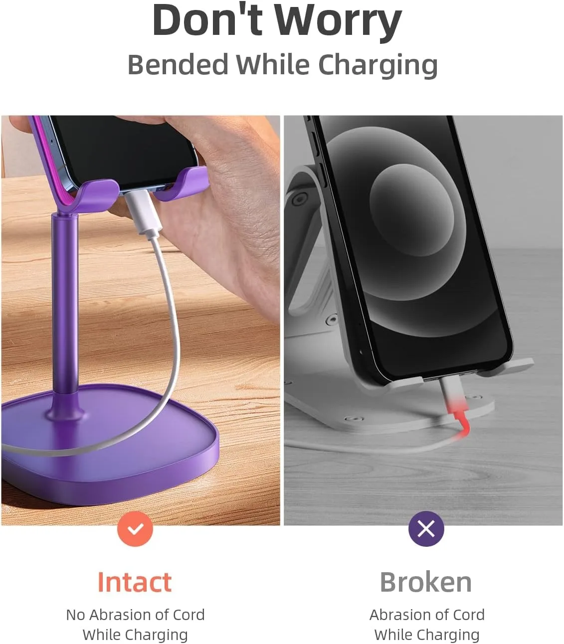 Penyangga Ponsel yang Dapat Disesuaikan untuk iPhone, Penyangga Telepon untuk Meja, Aksesori Meja Kantor PC untuk Penyangga iPhone iPad Air Tablet 4-10 inci.