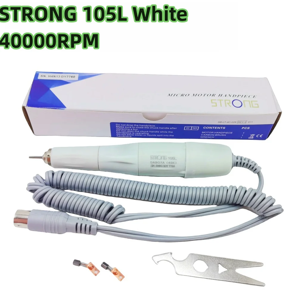 Taladro de uñas con fresa de 40 K, 105 L, pieza de mano para máquina eléctrica de manicura y pedicura Marathon STRONG 210, mango pulidor.