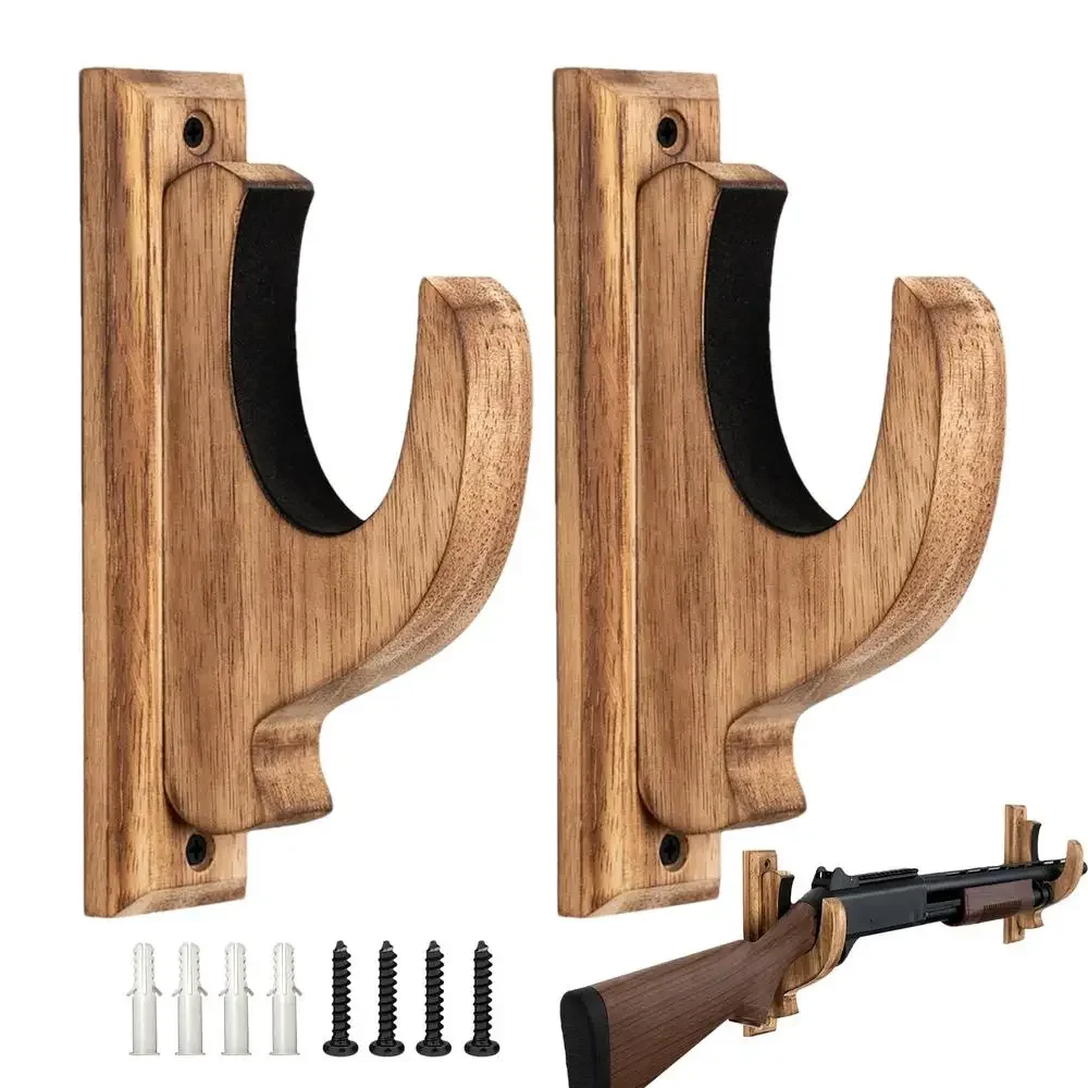 2024 Wall Mounted Solid Wood Hunting Guns Rifle Brackets Display for Retro Sword Bow Firearms Glock G17 M16 AR15 AR10 M4 AK47