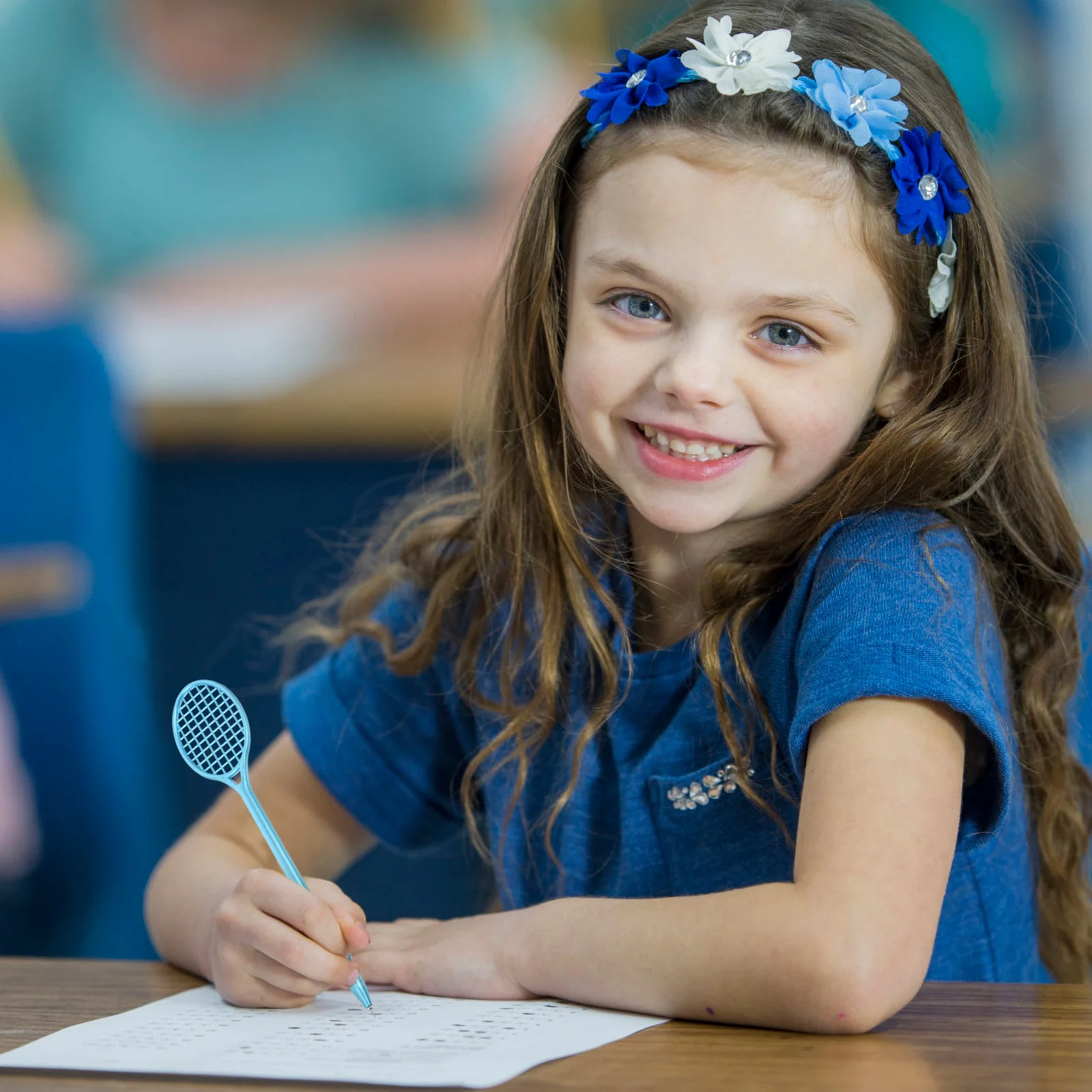 12 وحدة 0.5 مللي متر حبر جل أسود مضرب بدمنتون أقلام طرف رفيع للطلاب مكتب الكتابة القرطاسية هدية أزرق فاتح