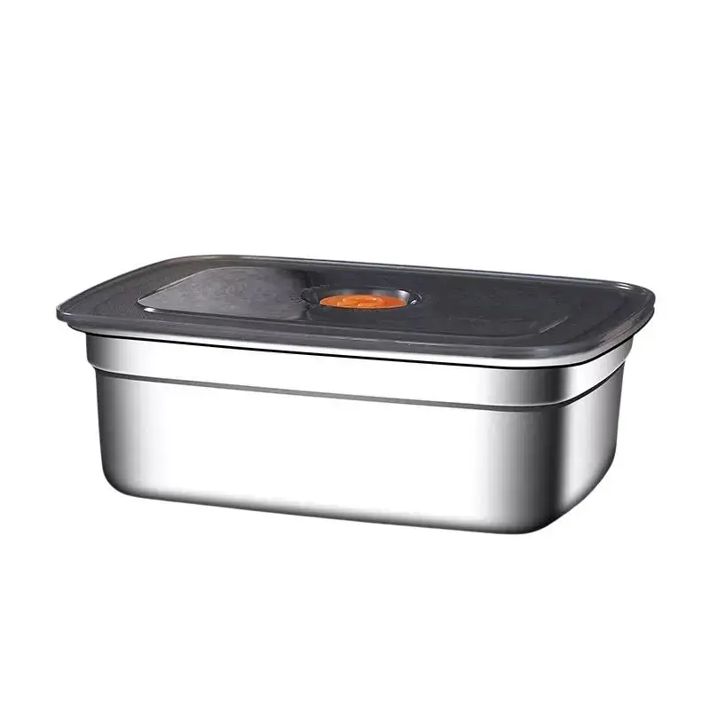 

Stainless Steel Camping Lunch Box Sealed Leak-proof Bento Box Microwave Suitable Large Capacity Refrigerator Freezer Storage Box