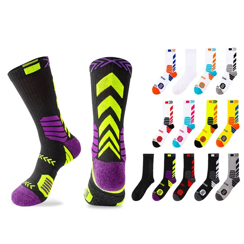 Chaussettes de sport aérées en coton unisexe, accessoire de cyclisme, course à pied, randonnée, camping, football, basket-ball