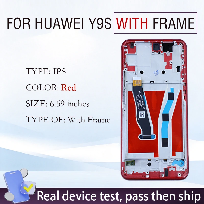 6.59 "IPS LCD-scherm Voor Huawei Y9s P Smart Pro 2019 STK-L21 LX3 L22 Touch Screen Digitizer Vergadering Vervanging Hoge Kwaliteit