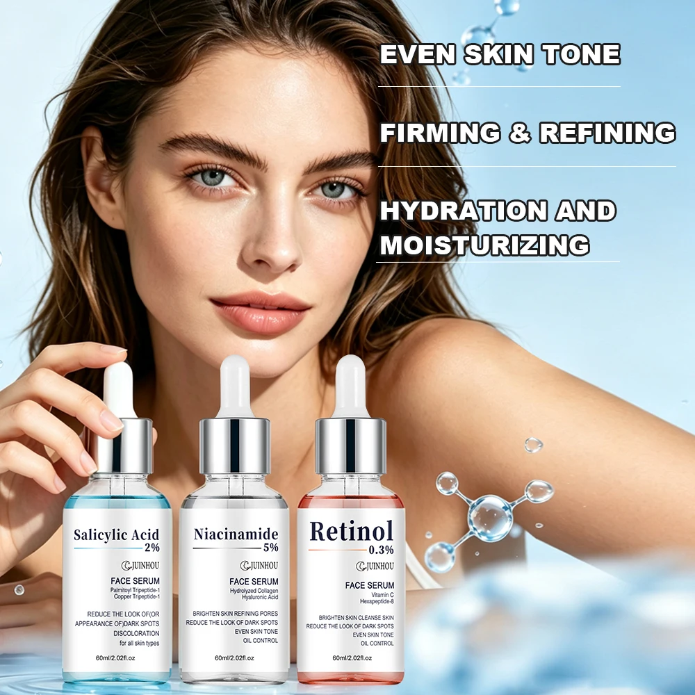 JUINHOU 3-teiliges Hautpflege-Serum Salicylsäure Niacinamid Retinol Aufhellend Porenverfeinernd Ölkontrolle Feuchtigkeitsspendend für Tägliche Hautpflege – Detail 9