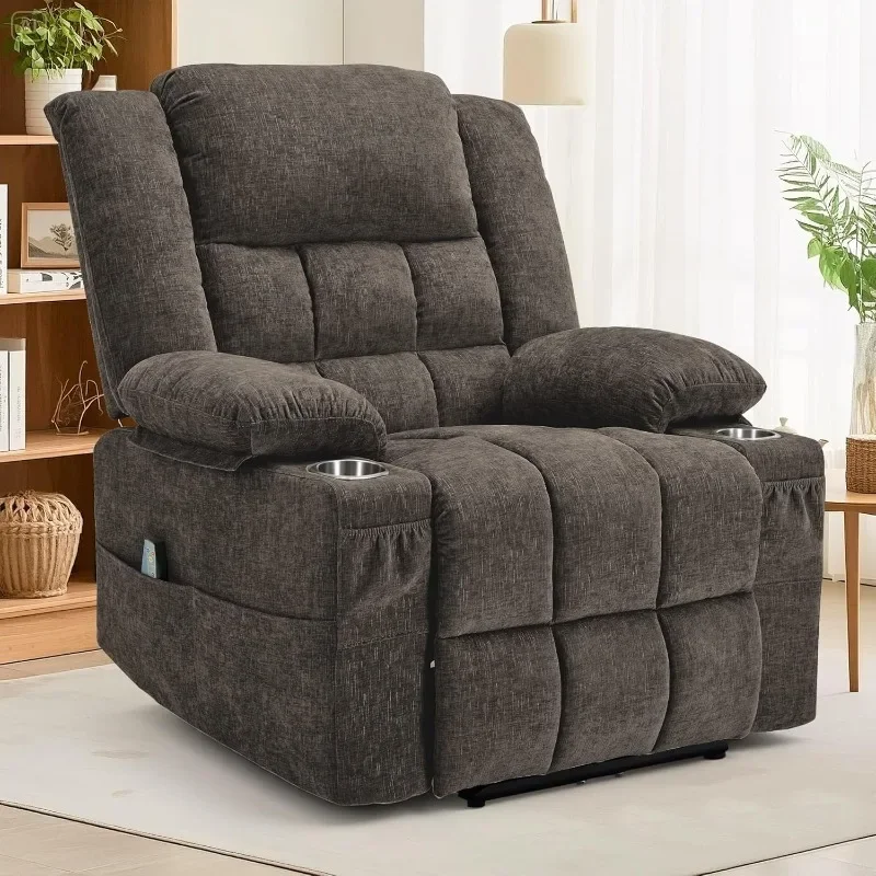 Recliner Chair for Adults, Wall Hugger RV Recliner with Massage and Heating, Zero-Gravity Recliners  Electric Power