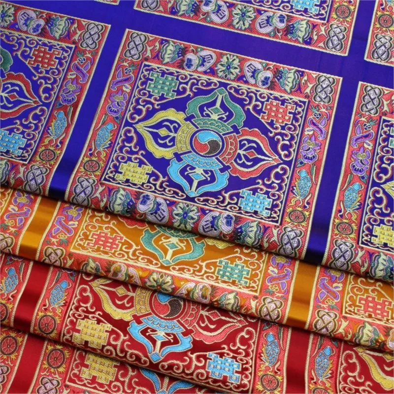 

Chinese-style film and television uniform fabric of woven silk satin decoration vajra jacquard