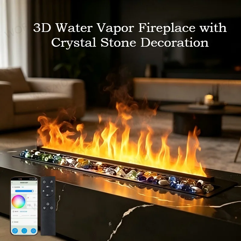 Water Vapor Fireplace with Timer and Remote 7 Color Flame Adjustable Mist Thickness Kamini Electric Fireplace Living Room Decor