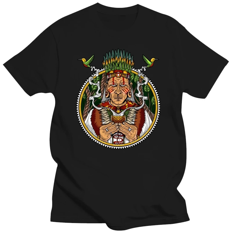 Ayahuasca Shaman Psychedelic DMT Hippie Festival T-Shirt Vintage Men Gift Tee