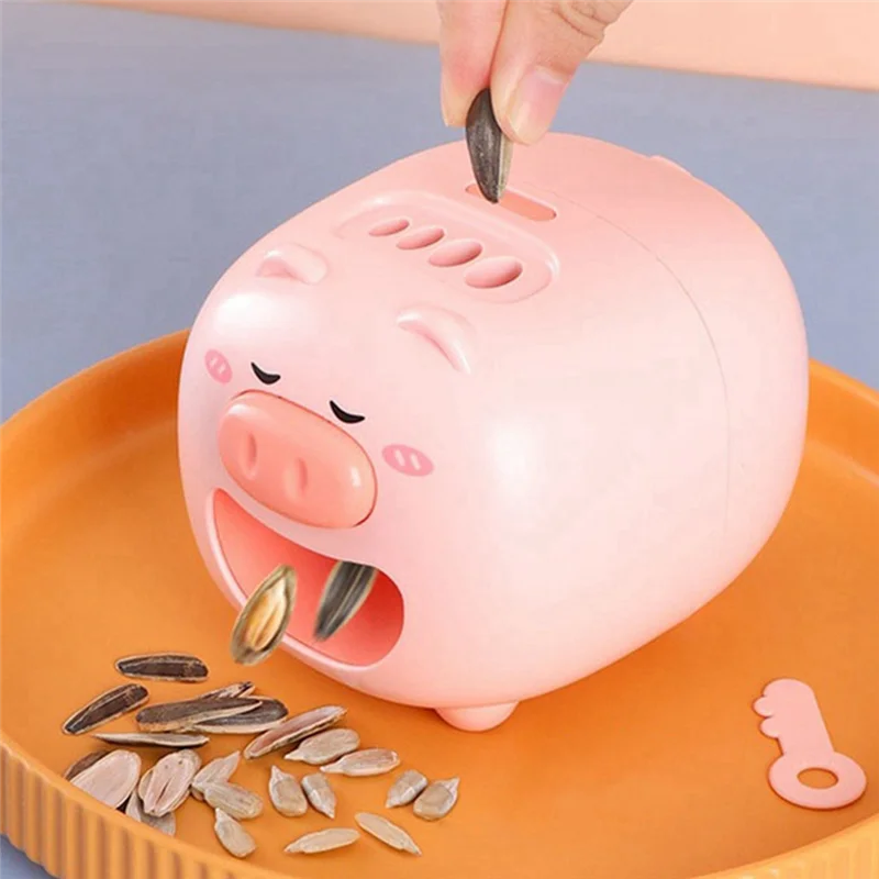 Electric Sunflower Seed Peeler-Cute Pig Design Automatic Melon Seed Peeler, Intelligent Seed Opener, Efficient Snacks.-A77G