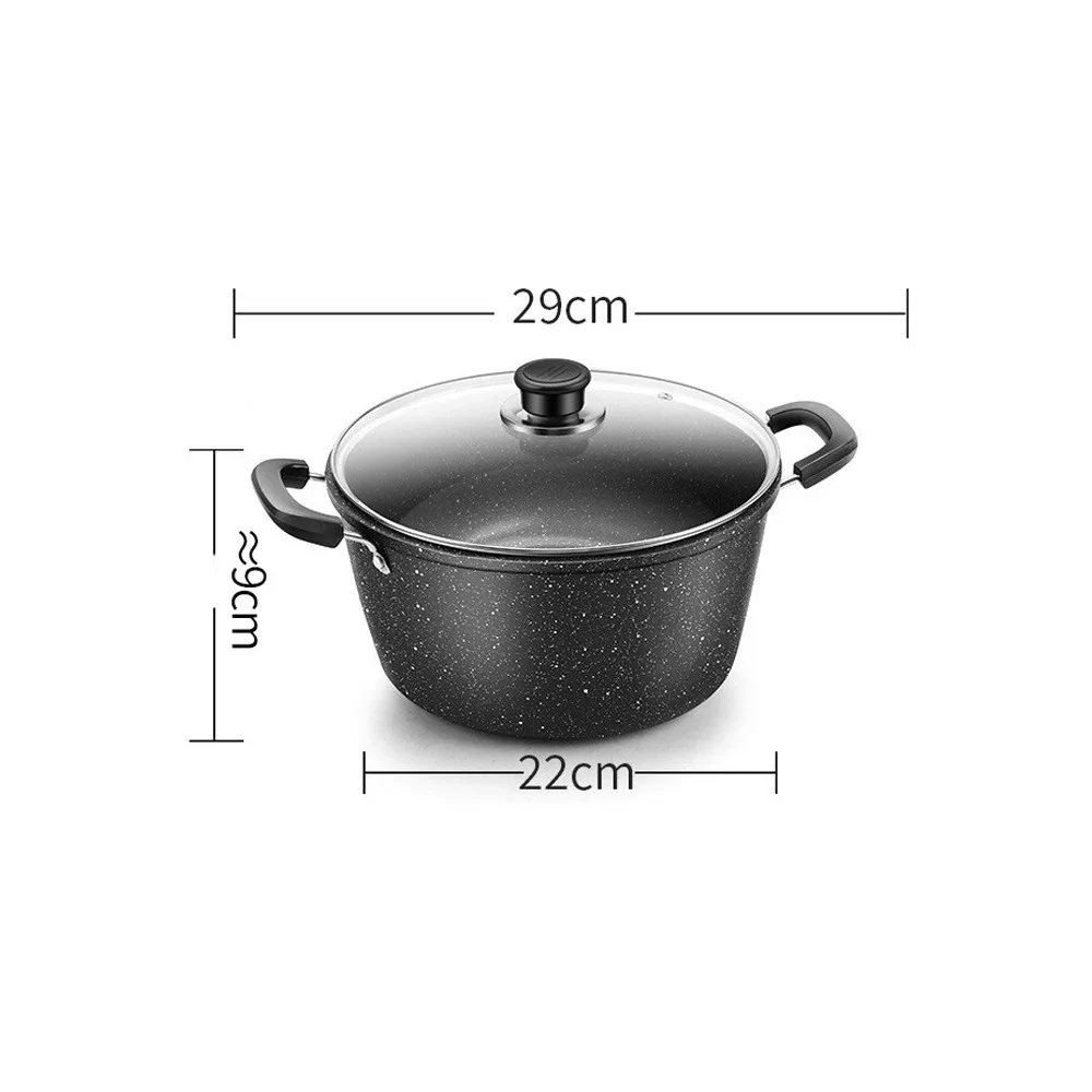 

Universal Maifan Stone Soup Pot Non-stick with Lid Kitchen Cooking Two Ears Household Cookware Gas Induction Cooker