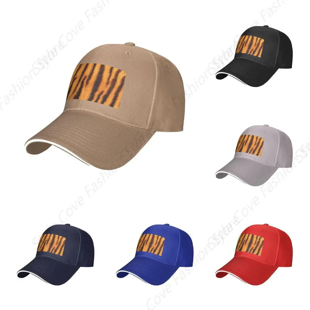 

Hot-Selling Tiger Stripe Vintage Printing Caps Sandwich Peaked Caps Trucker Hat Unisex Outdoor Sport Travel Sun Visor