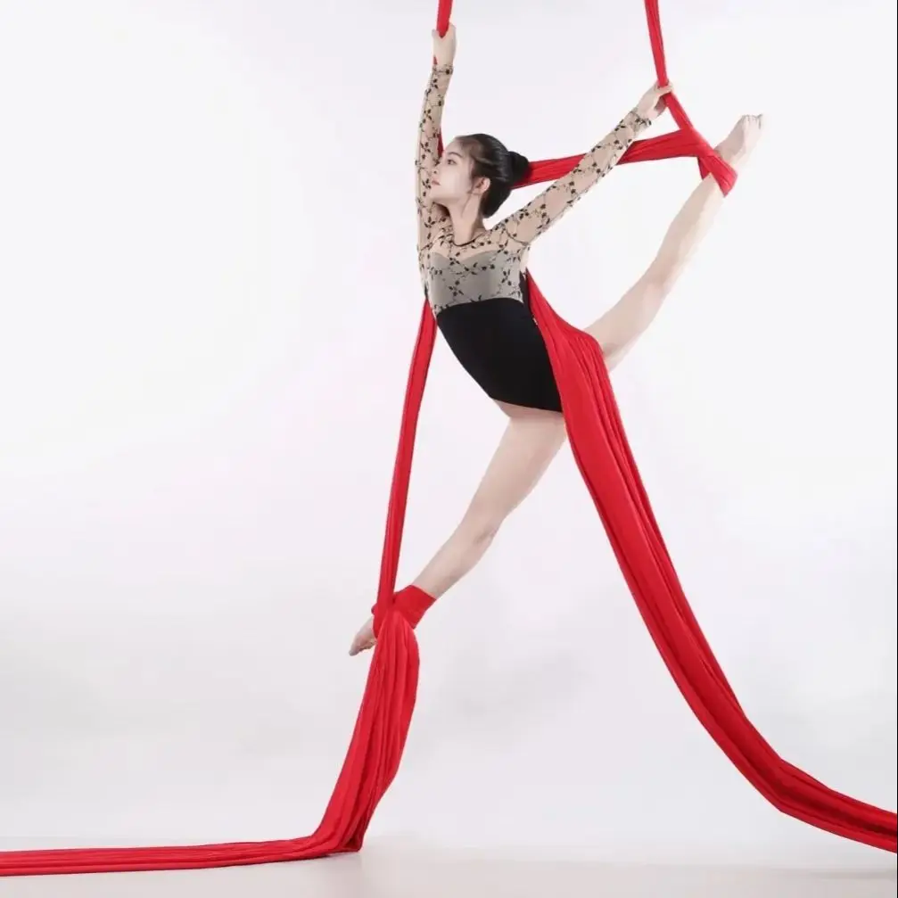 18 Meters Aerial Silk Fabric 100% Nylon Low Stretch Aerial Silks High Strength Acrobatic Flying Silk for Yoga Studio Fitness