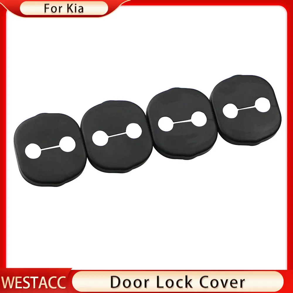 4Pcs ABS Car Door Lock Cover Protection Covers Sticker for Kia Rio 5 Mohave Morning Rondo 7 Carens Koup Optima Accessories