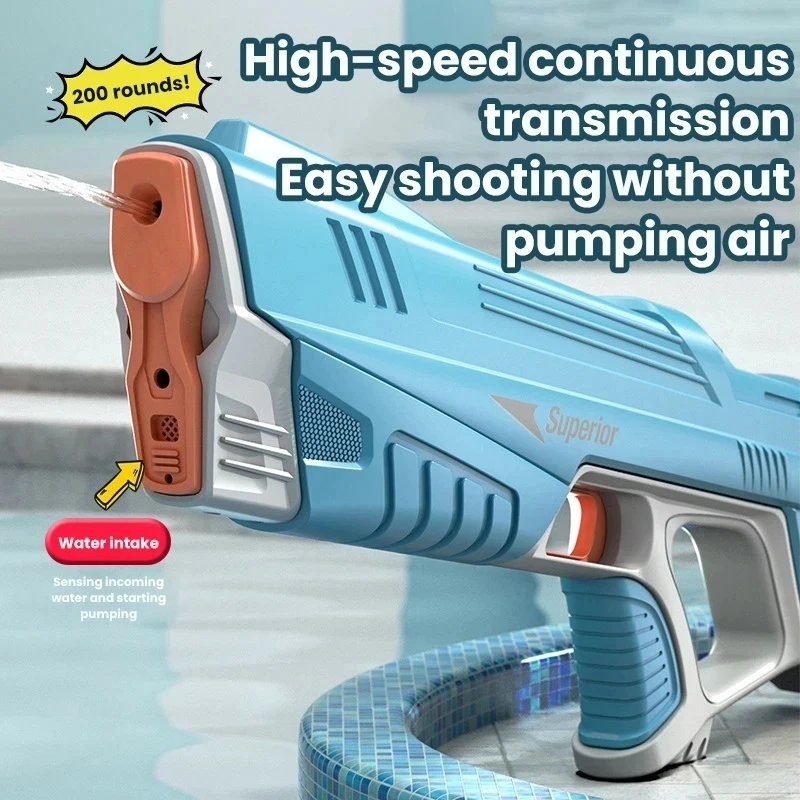 Electric Water Gun Toys Automatic Water Absorption High-Tech Large Capacity Burst Beach Outdoor Water Fight Toys Water Gun