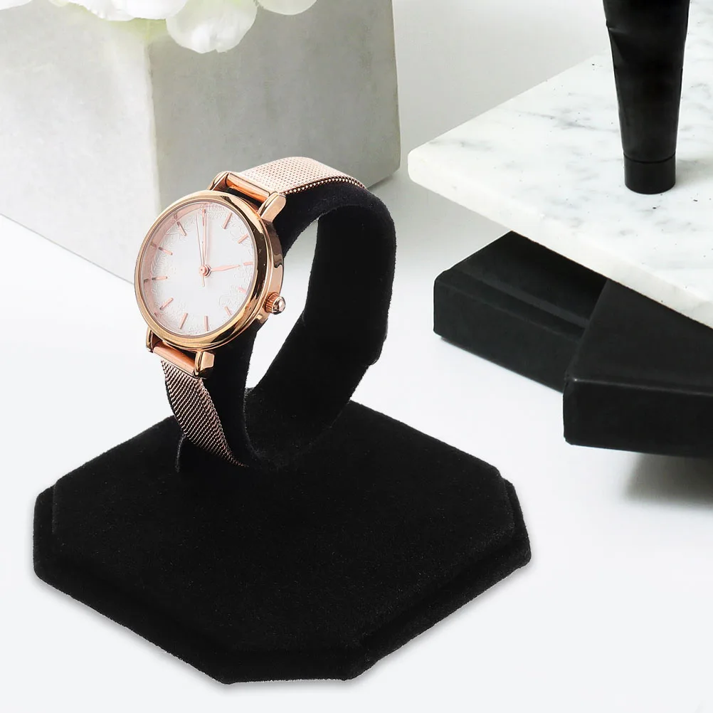 

4Pcs Watch Display Stand Wooden Velvet Charm Bracelet Organizer Shop Showcase