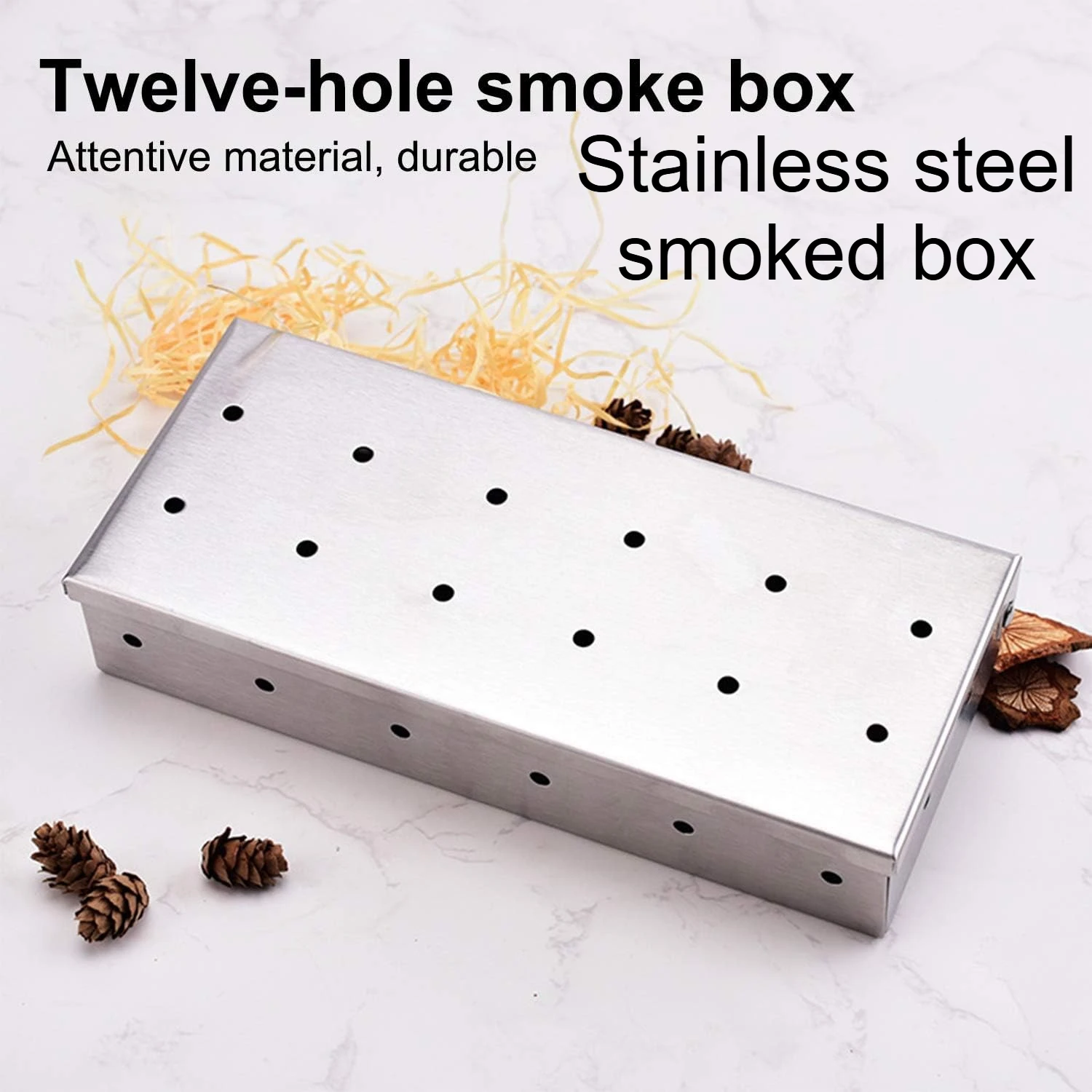 Smoker Box Wood Chip - Paslanmaz Çelik Odun Talaşı Fümigasyon Kutusu,