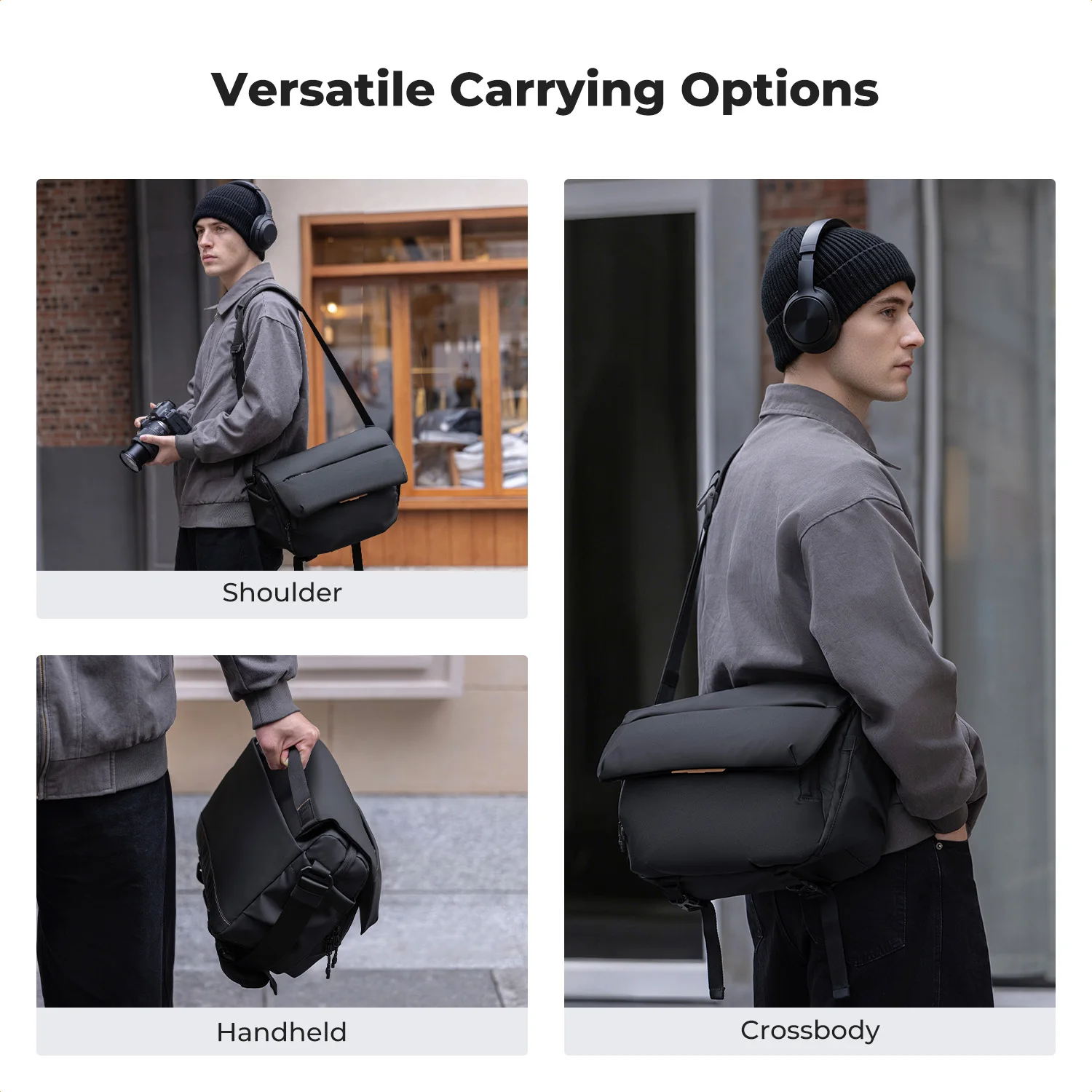 K&F CONCEPT 15L Large Camera Sling Bag Waterproof Travel Photography Shoulder Bag For Nikon Canon Sony Camera Case Tripod Holder image 3