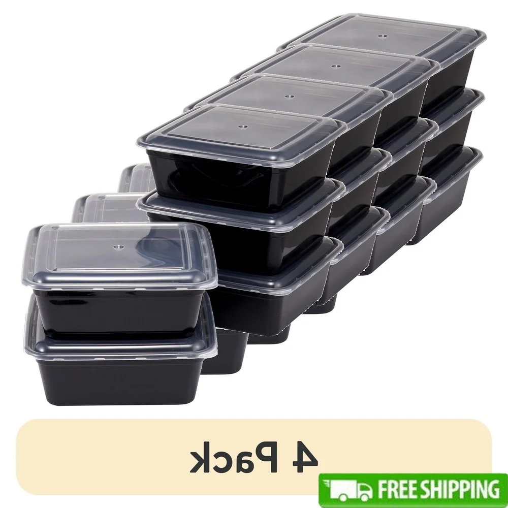 Contenedores apilables para preparación de comidas, contenedores de almacenamiento de alimentos de 8 tazas, sin BPA, aptos para microondas, 10 piezas, polipropileno duradero, Ideal