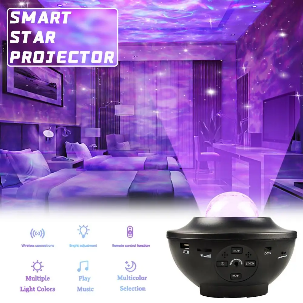 WIFI/ Starry Night Light Projector Sky Galaxy Ocean Wave Projector Light Projector APP Remote Control For Bedroom