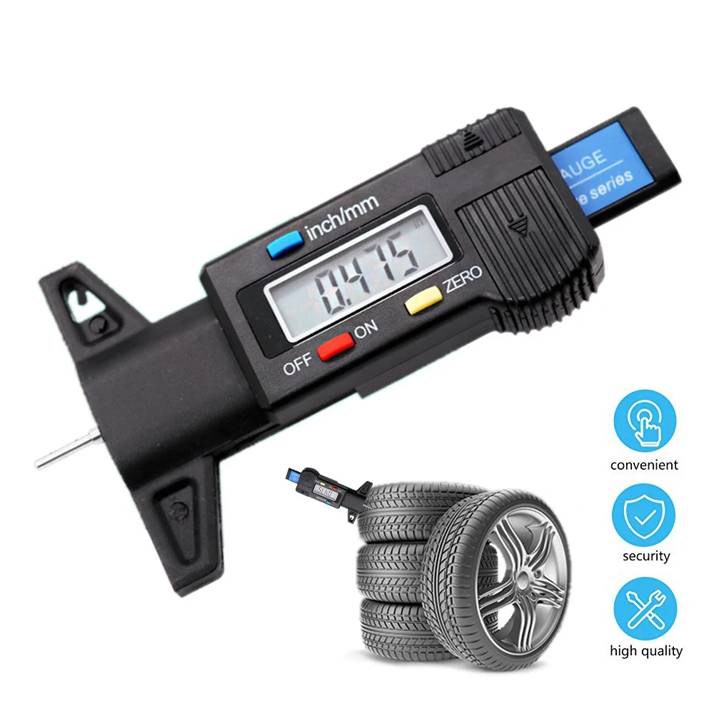 Digital Car Tyre Tire Tread Depth Gauge Meter Measurer Auto Tire Wear Detection Tool Caliper Thickness Gauges Monitoring System