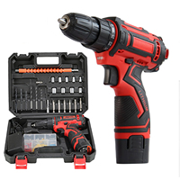 24pcs 12V Screwdriver Kit with Tool Box Rechargeable Battery Cordless Electric Drill Multifunctional Power Tool Drill Kit