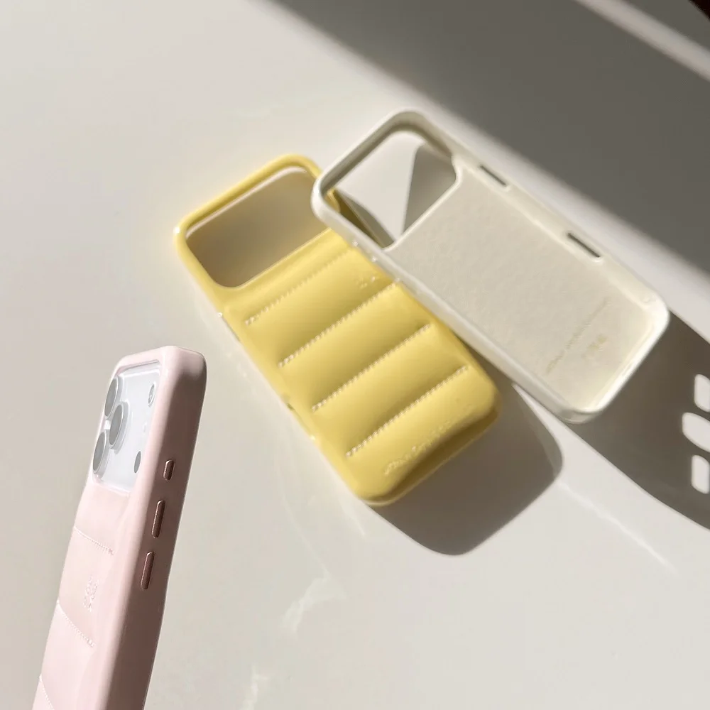 الكورية لطيف جلدية أسفل السترات الصابون جراب هاتف آيفون 17 16 15 14 برو ماكس بلون للصدمات واقية لينة غطاء