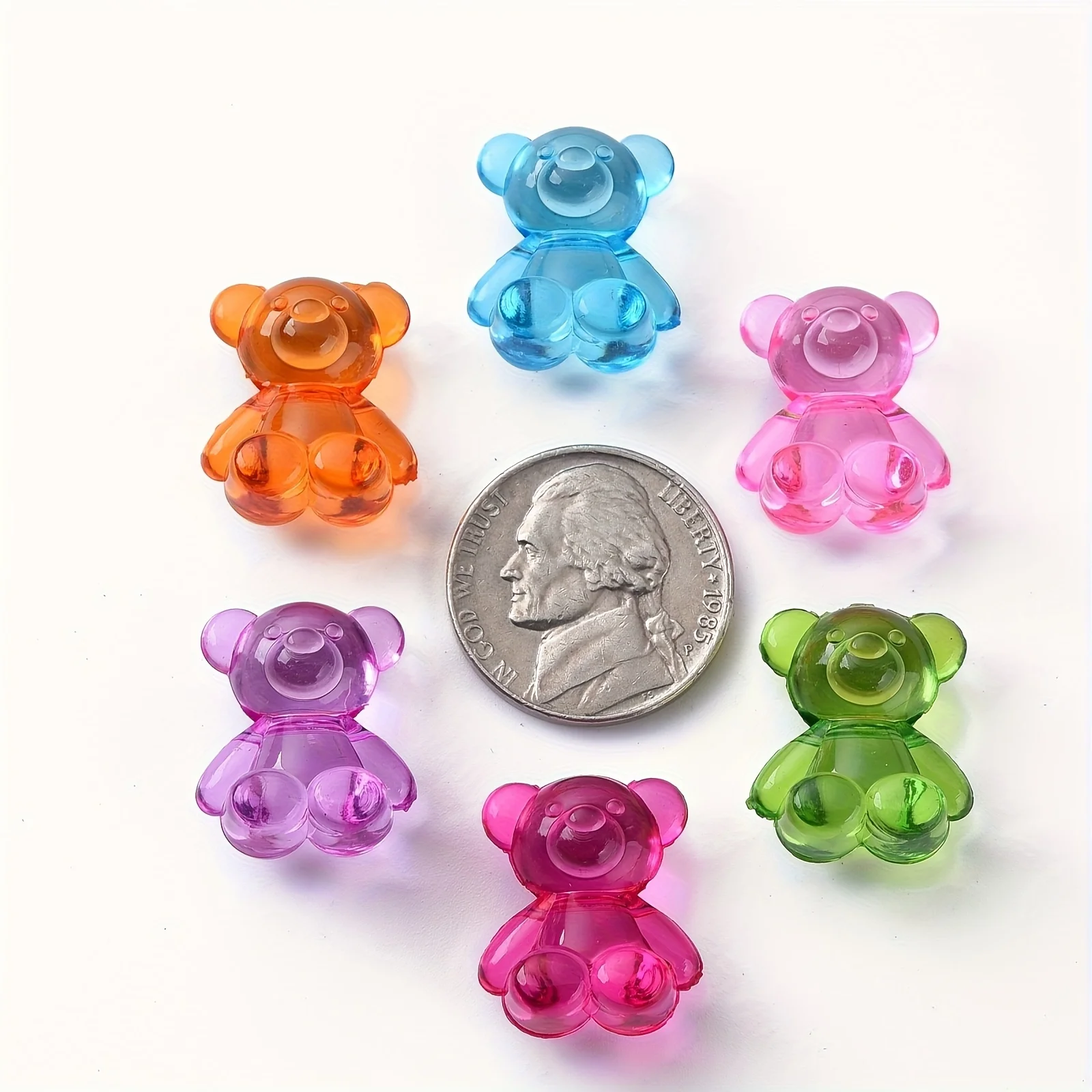 30 قطعة مزيج عشوائي شفاف ملون الدب الخرز لصنع المجوهرات عقد دي اي واي سوار مفتاح أقراط على شكل سلسلة اكسسوارات