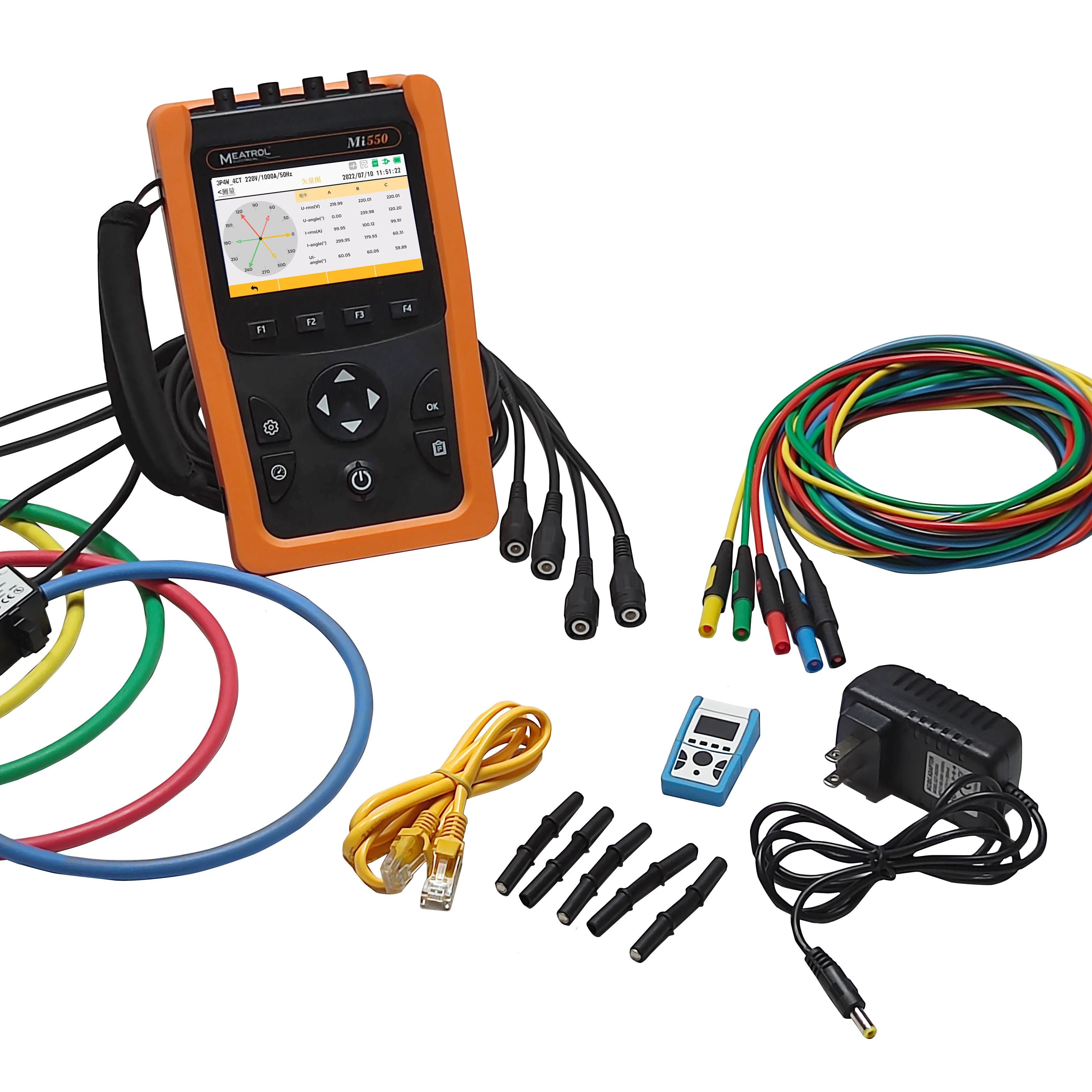 Power Quality Monitor Mi550 Handheld Three Phase Meter with Rogowski Coil 32GB Memory and Waveform Capture