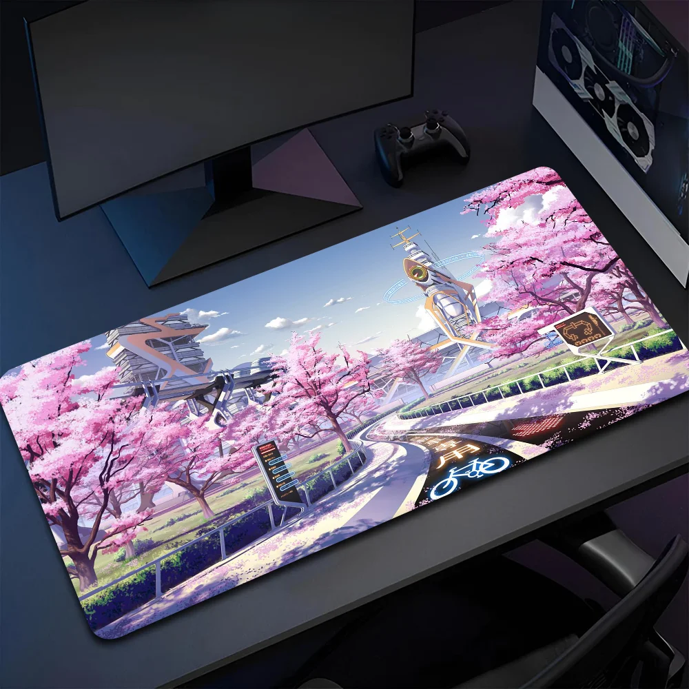 Flowers And Cherry Blossoms Non-slip Mouse Pad Suitable For Office Computers Laptops E-sports Game Desk Mats XXL Keyboard