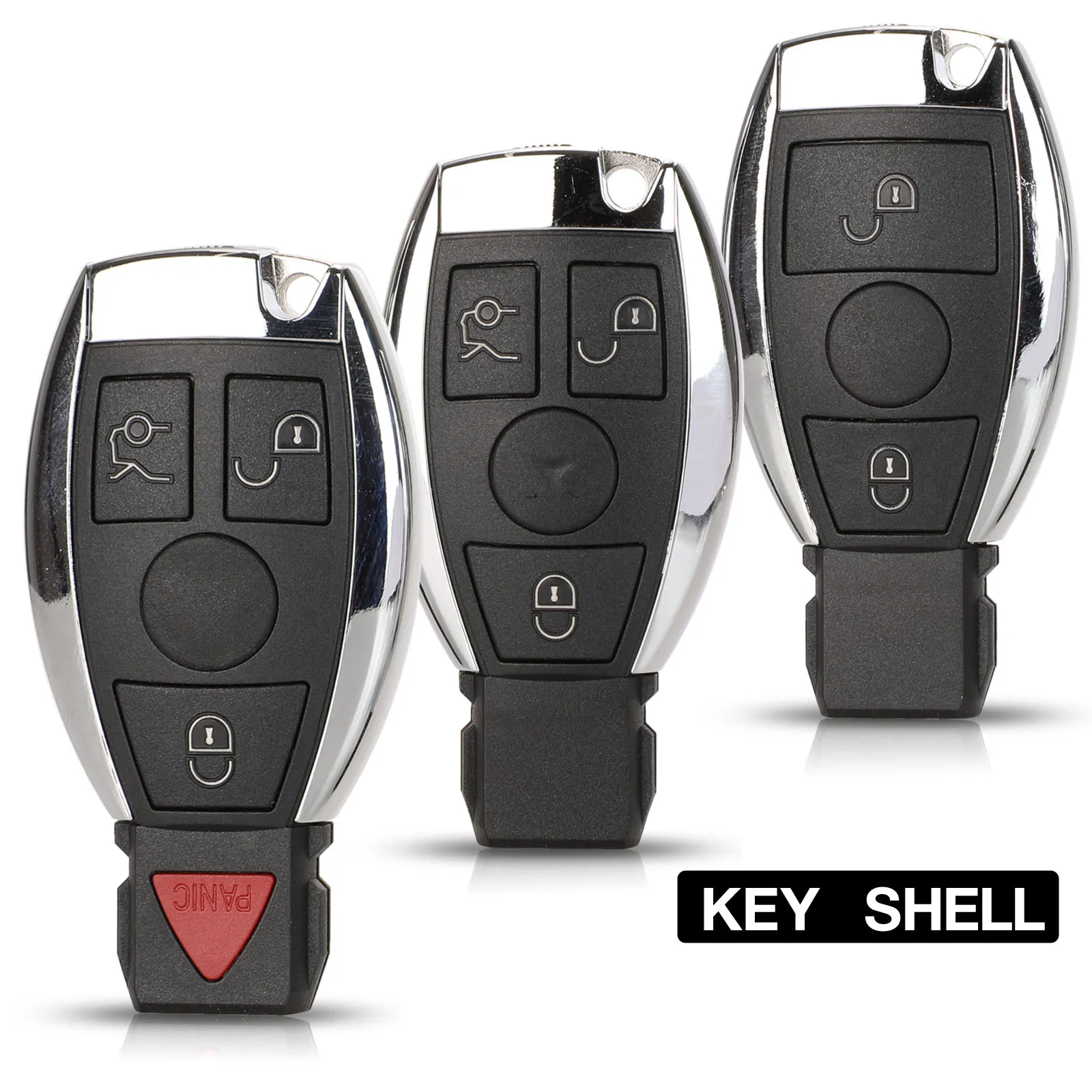 

jingyuqin Remote Car Key Shell Case 2000+ NEC BGA For Mercedes For Benz A B C E Class W203 204 205 210 211 212 221 2/3/4 Button