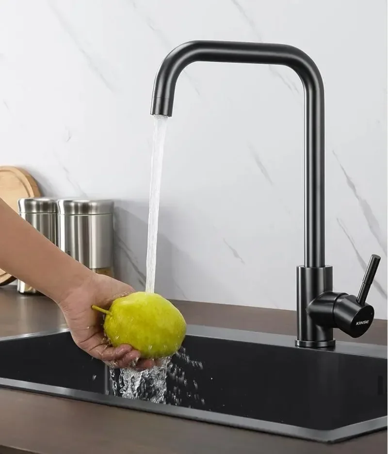 

Stainless Steel Kitchen Faucet Gun Ash Brushed Gold Hot and Cold Stainless Steel Sink