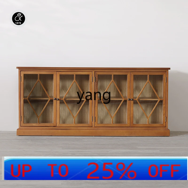 

LMMsolid wood side cabinet, French retro locker, American country entrance cabinet