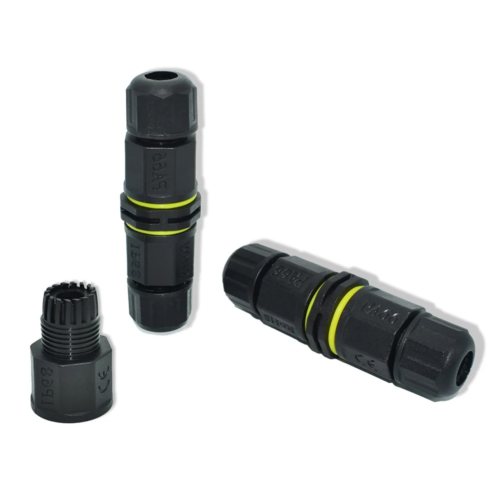 

LED Waterproof Connector 3 Pin Black Cable Terminal Adapter Wire Junction Box Outdoor Lighting Garden Farm LED Light DIY