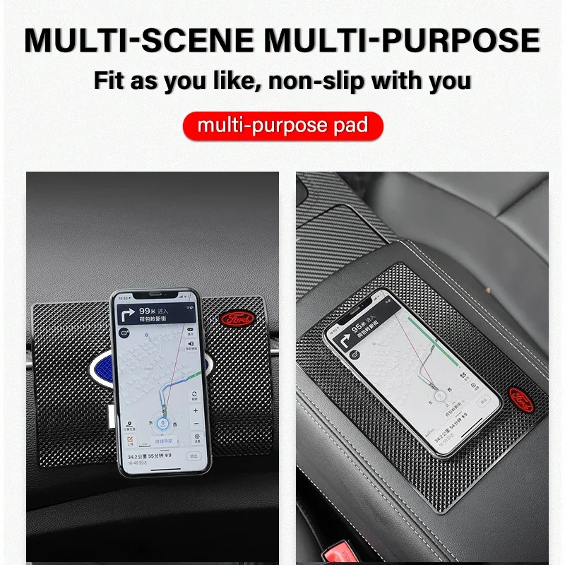 Car Logo Anti Slip Pad Waterproof Phone Glasses Pad Car Accessories For Ford Focus mk2 mk3 Fiesta mk7 Ranger Mondeo S-MAX Kuga