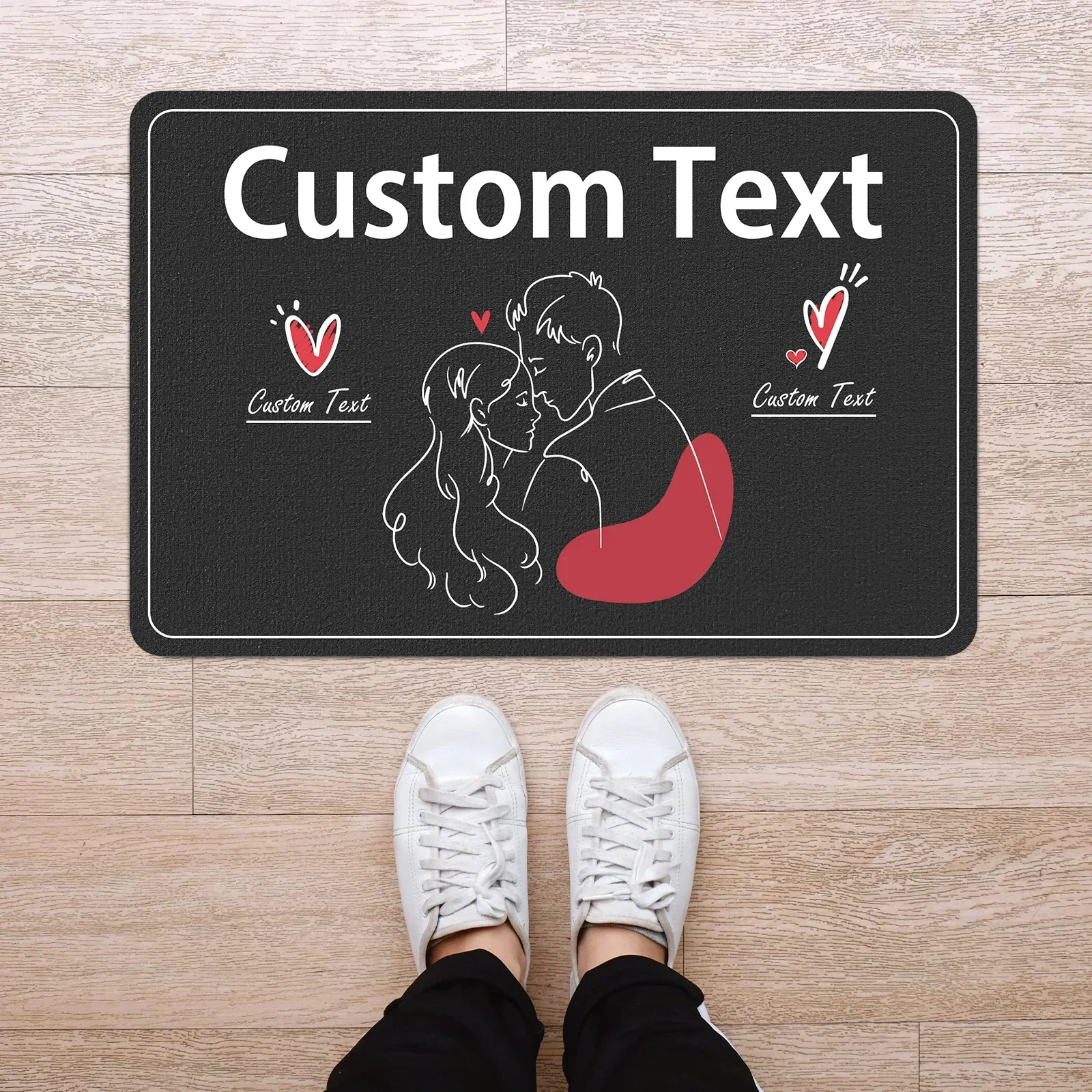 

Personalized Doormat with Text Photo Logo Name Non-Slip Custom Welcome Mat Family Rug for Entrance Door Decor Outdoor Indoor