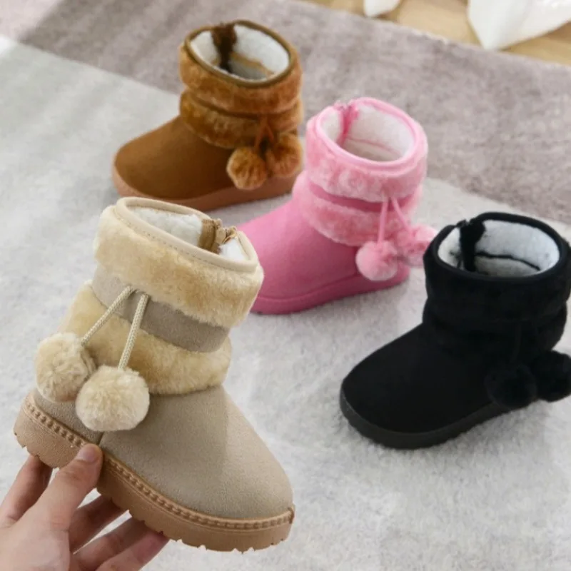 

Детские зимние сапоги 2026: Новая корейская коллекция, утепленные, на плоской подошве, модные, для девочек, нескользящие, комфортные, универсальные, осенние ботинки