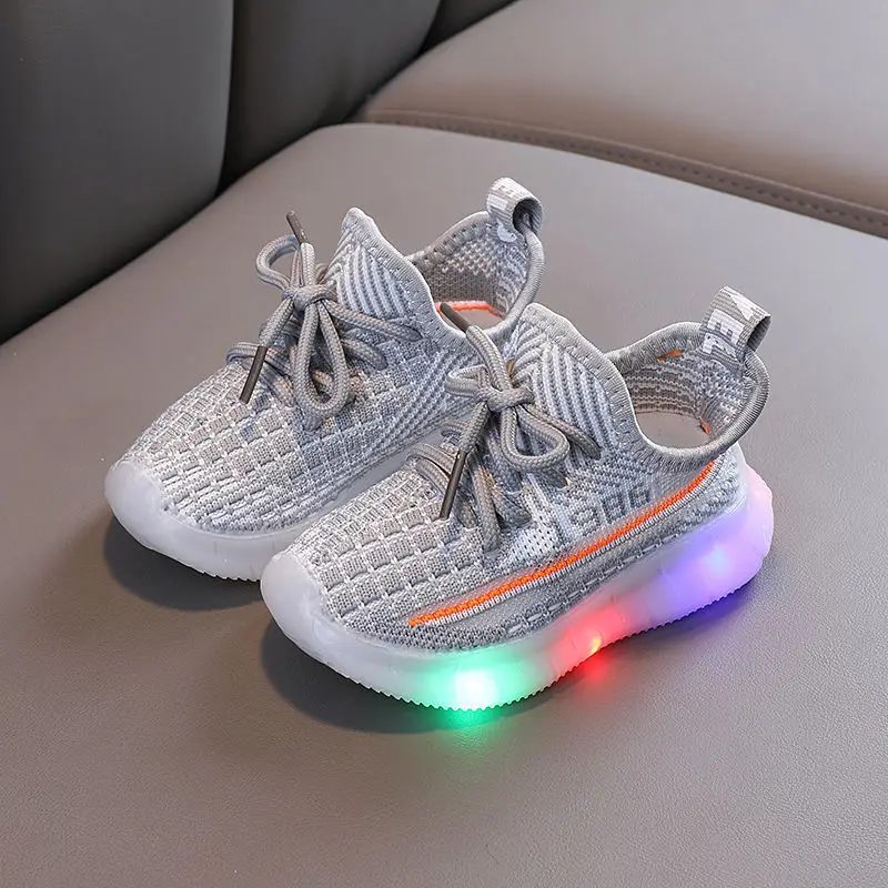 Jongens Meisjes Lichtgewicht Verlichte Sneakers Kinderen Ademende Anti-Slip Band Atletische Casual Schoenen Voor Peuter/Klein Kind/Groot Kind