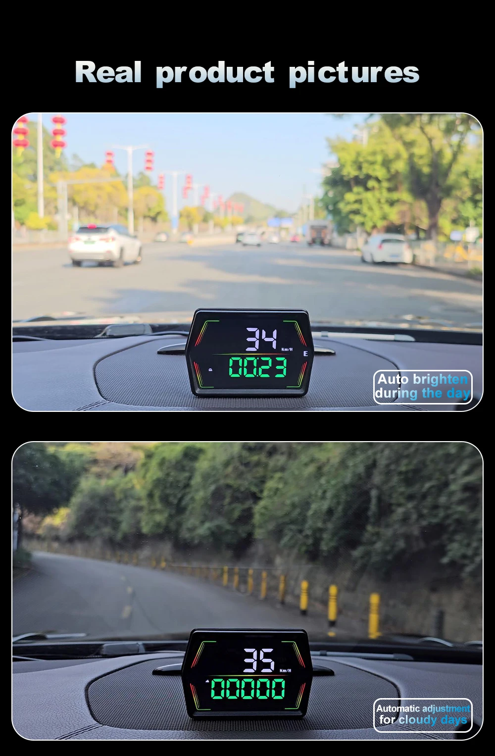 HUD G21 Head-up-Display Auto Digitaler Tachometer Großer Schriftzug Kompass Uhrzeit Geschwindigkeitswarnung Windschutzscheiben-Projektor für alle Fahrzeuge – Detail 17