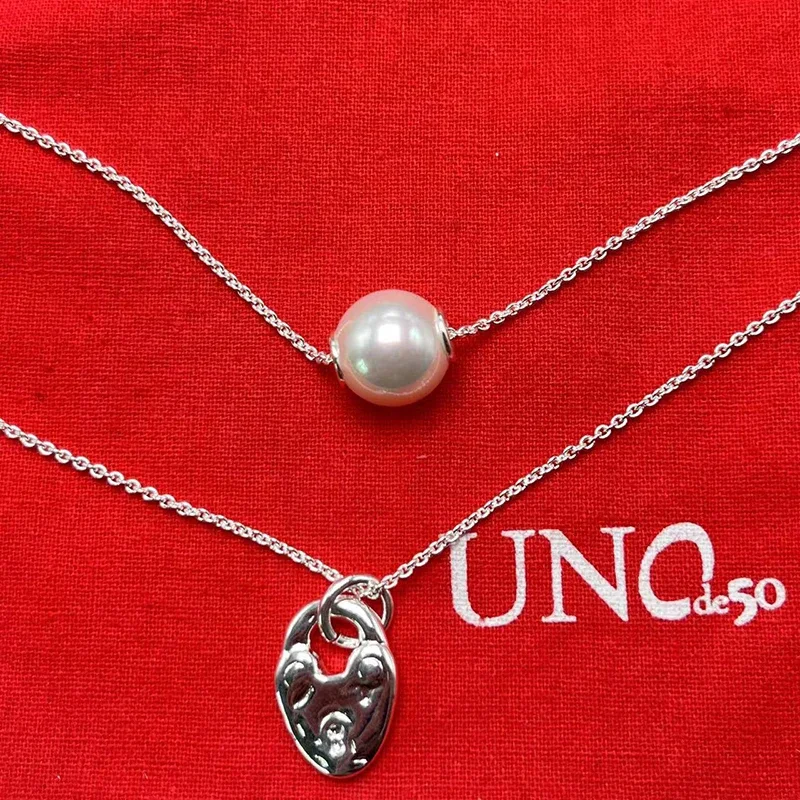 2023 UNOde50 New Spain Bestselling Fashion Trend High Quality Pearl Necklace Women's Romantic Jewelry Gift Bag