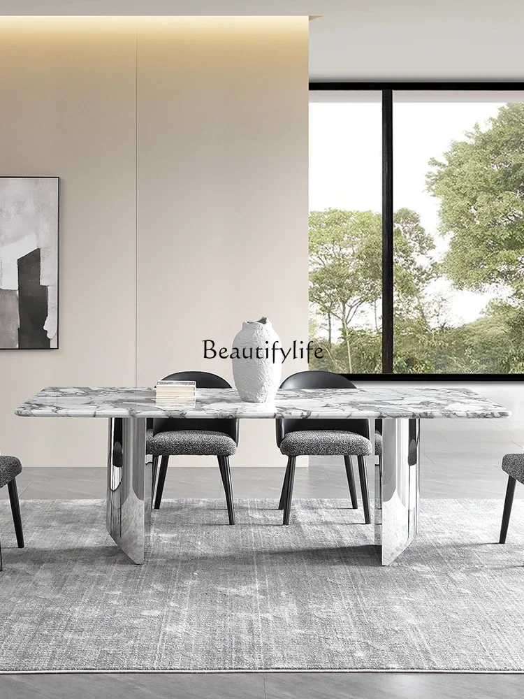 01-طاولة طعام رخامية حديثة وبسيطة وخفيفة الوزن على الطراز الشمالي الفاخر #4
