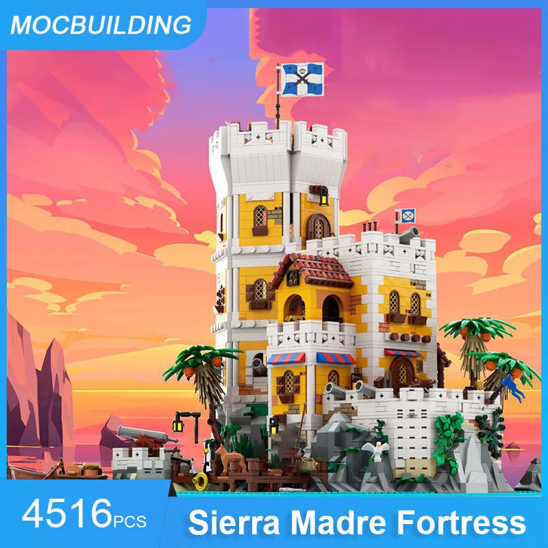 

MOC Building Blocks Sierra Madre Fortress Mini Scale Model Modular Architecture Full Interior Educational Toys Gifts 4516PCS