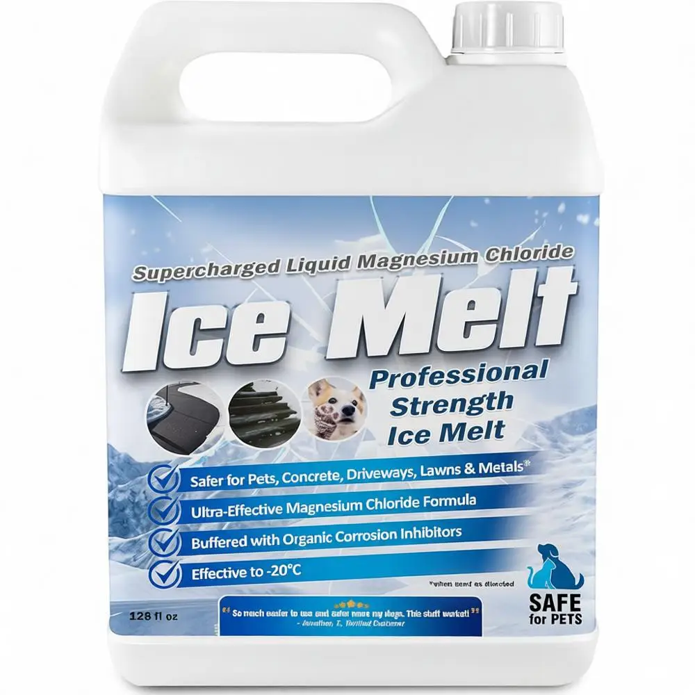 

Liquid Deicer, Driveway, Sidewalks, Magnesium Chloride, Pet Safe, Salt Ice Melt, Ice Dam Melt, 1 Gallon