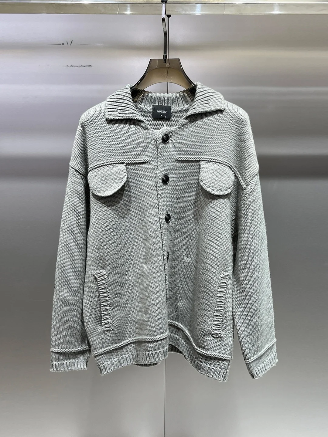 

Мужской утепленный вязаный свитер-кардиган свободного кроя в корейском стиле с длинными рукавами, теплый, дышащий, модный