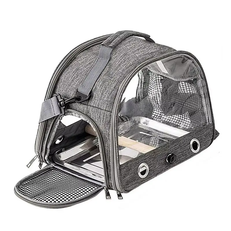J1UL1N Bird Carrier Bag Backpack For Parrot Withstrap Portable Small Animal Carrier Outside Travel Cage