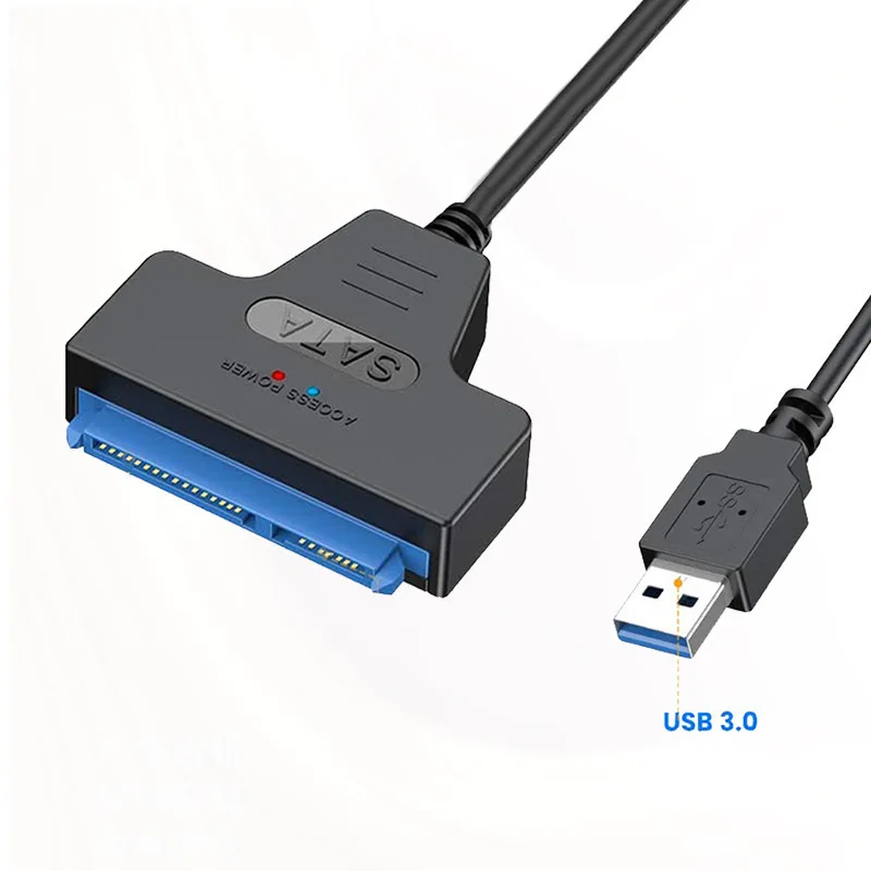 Cabo de Disco Rígido para HDD SATA para USB 2.0 3.0, Fonte de Alimentação Auxiliar, Tipo-C 3.1 para SATA7 + 15Pin, Disco Rígido, Cabo Easy Drive, 2.5"