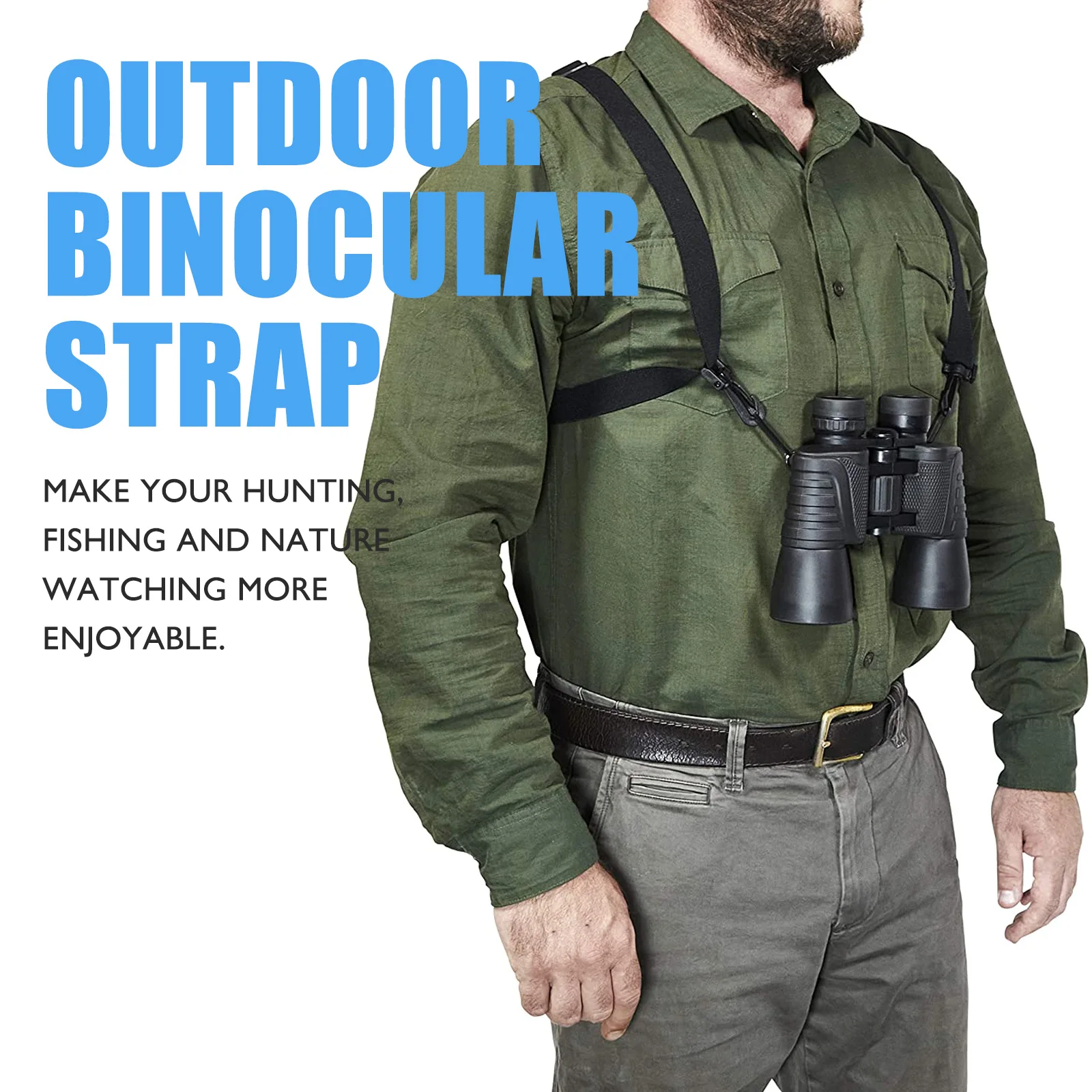 

Portable Telescope Shoulder Strap Binocular Chest Harness Strong Nylon Outdoor Adjustable Long Straps For Hunting Fishing Nature