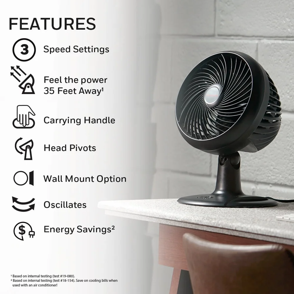 10 بوصة تتأرجح مروحة الطاولة 3 سرعة TurboForce الهواء المروج 35ft حركة الهواء هادئة داخلي جدار قابل للتركيب المحمولة الكهربائية